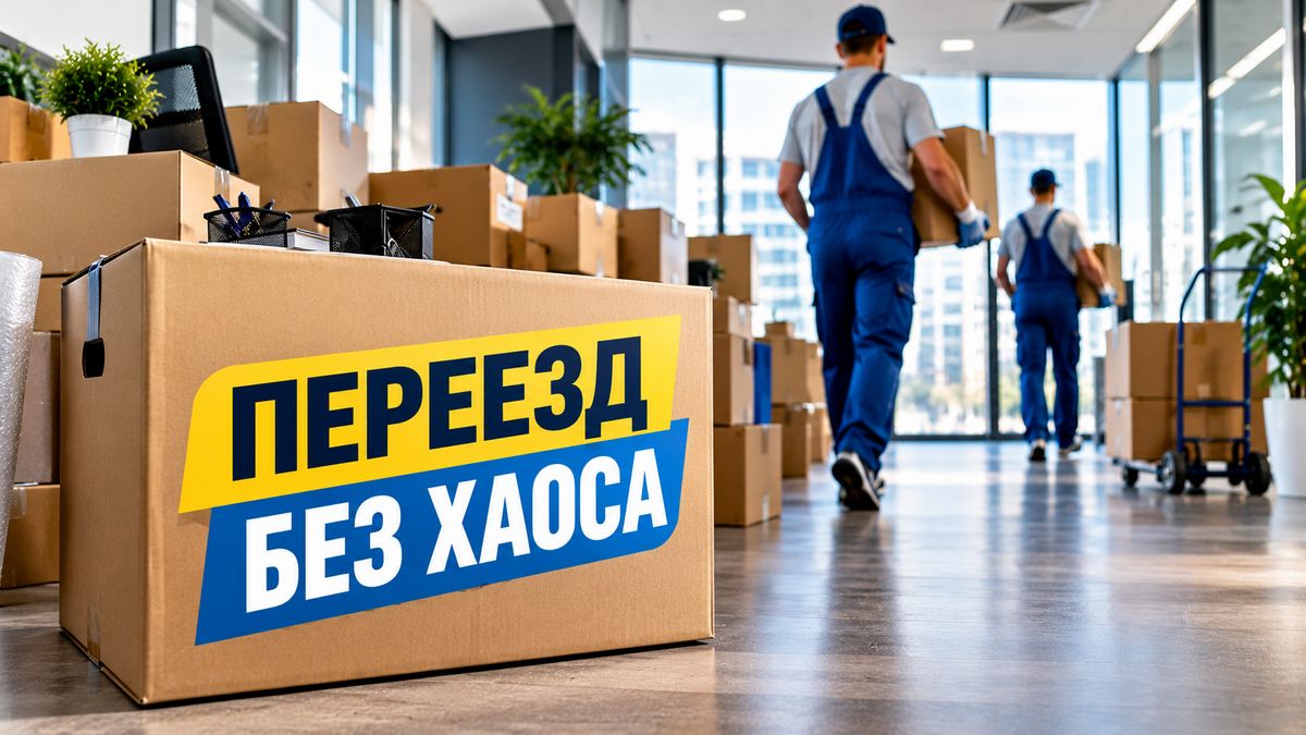 Пример маркировки коробок при переезде склада и офиса с цветовой системой